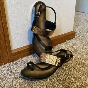 Black and gold Aldo sandals